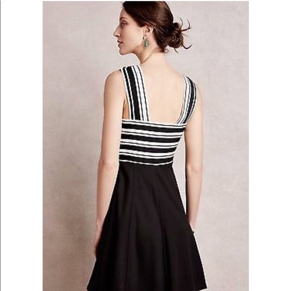 NWT Anthro Maeve Crosswise Flare Black & White Dress US 12 - Picture 2 of 16